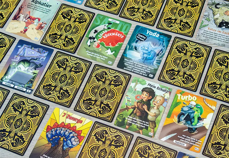 Cards in the card game FERTIG ICH HABE