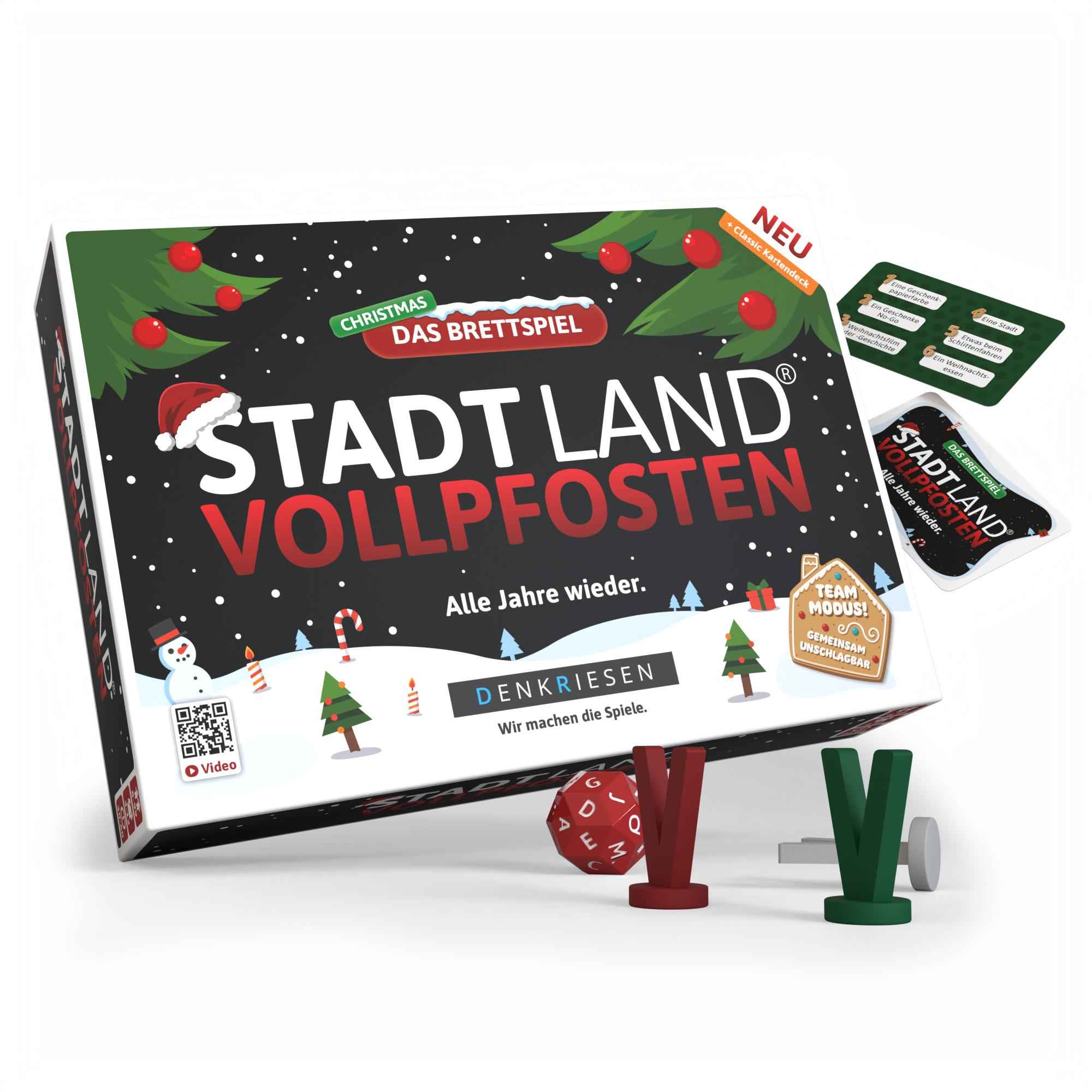 STADT LAND VOLLPFOSTEN – Das Brettspiel Christmas Edition | inkl. Classic Erweiterung