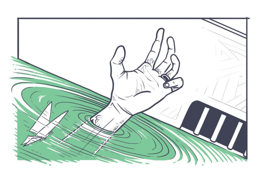 Grafik aus dem Spiel Der rote Faden – Im Schatten des Tigers, Trauma-Erinnerung