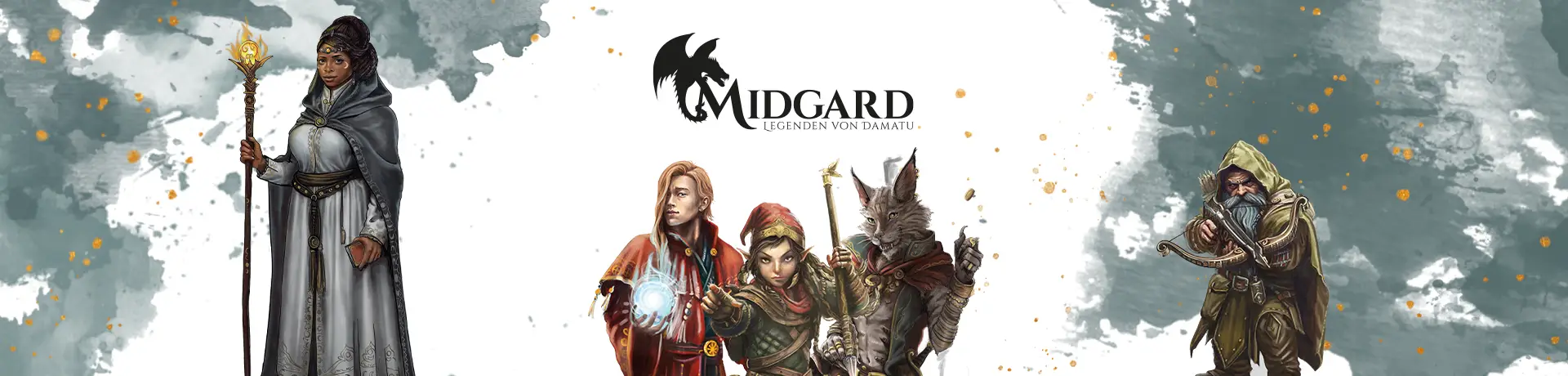 Figuren und Logo aus Midgard - Legenden von Damatu