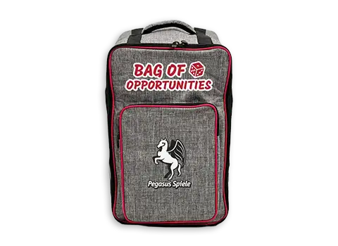 Produktgrafik des Brettspielrucksacks Bag of Opportunities von Pegasus Spiele