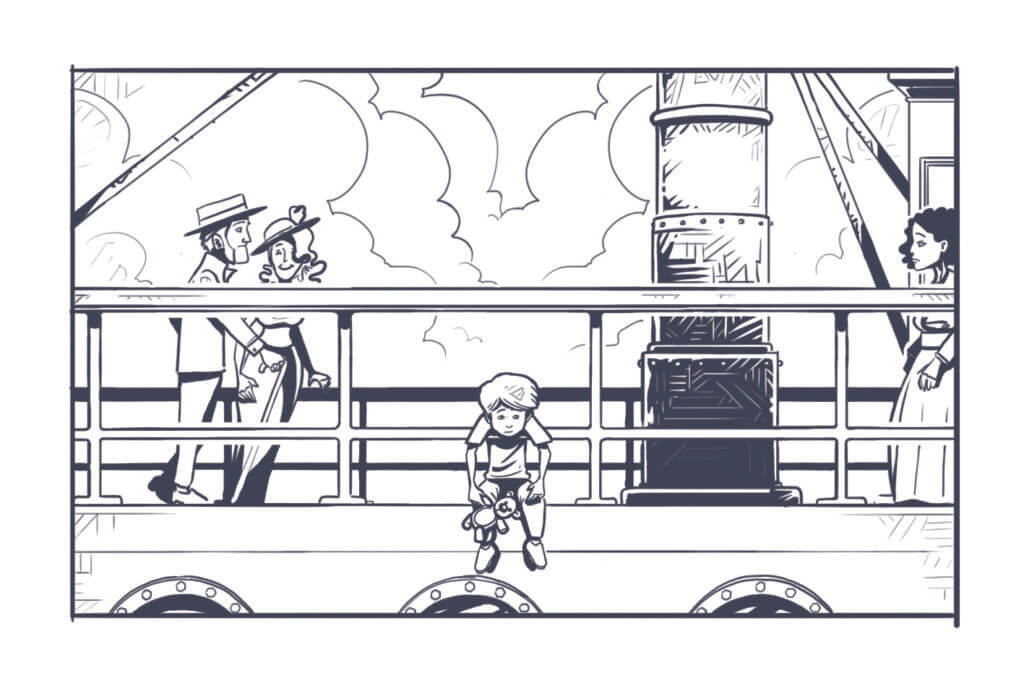 Grafik aus dem Spiel Der rote Faden – Im Schatten des Tigers, Reling