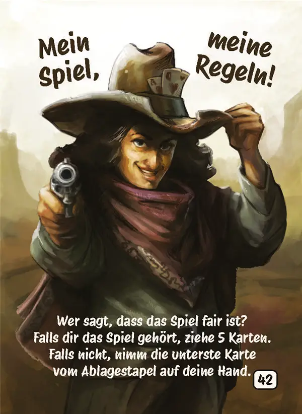 Karte 42 des Kartenspiels ICH HABE FERTIG