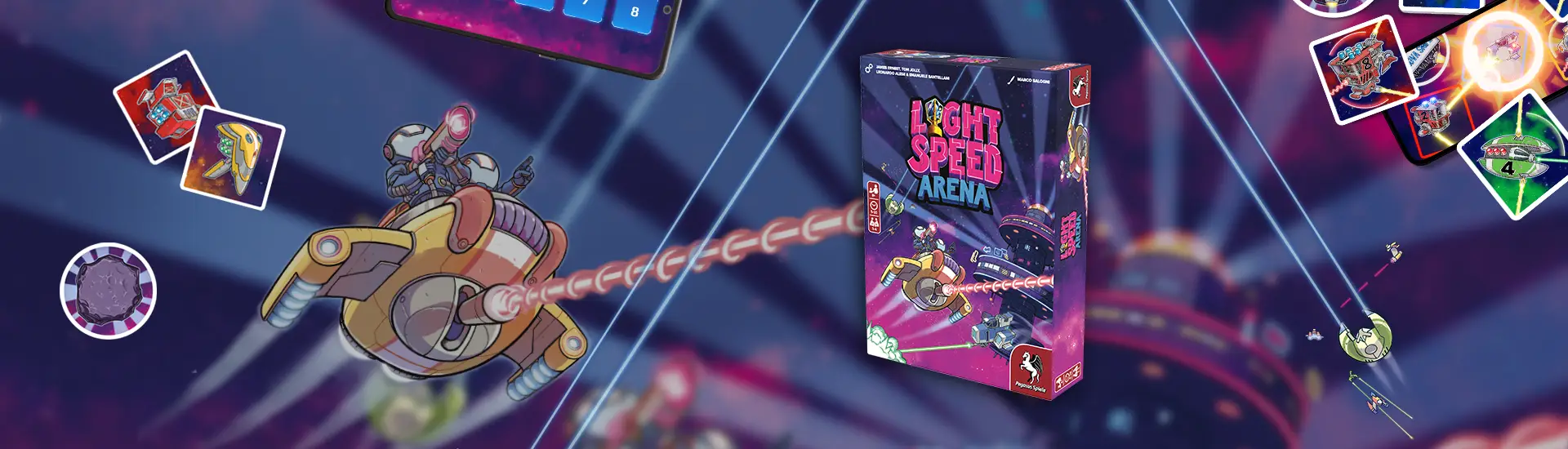 Product Image and Illustrations of the Board game Light Speed Arena