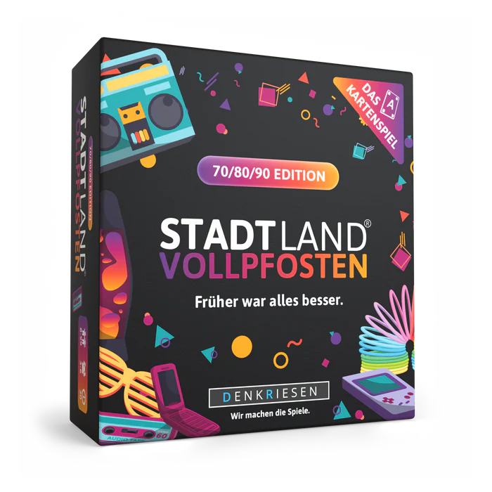 Stadt Land Vollpfosten 70/80/90 Edition – Früher war alles besser. Das Kartenspiel