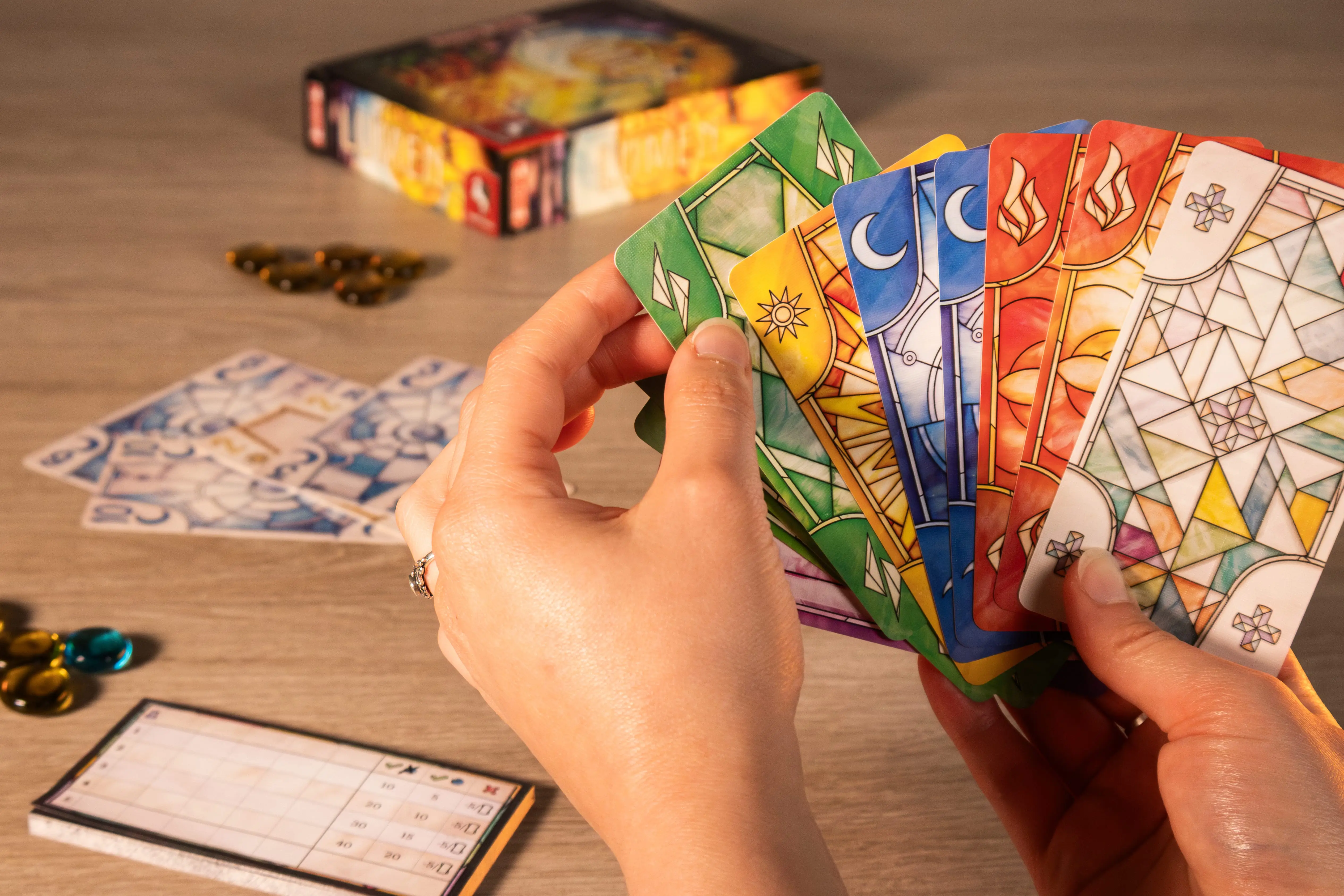 Spielhand des Kartenspiels Lumen
