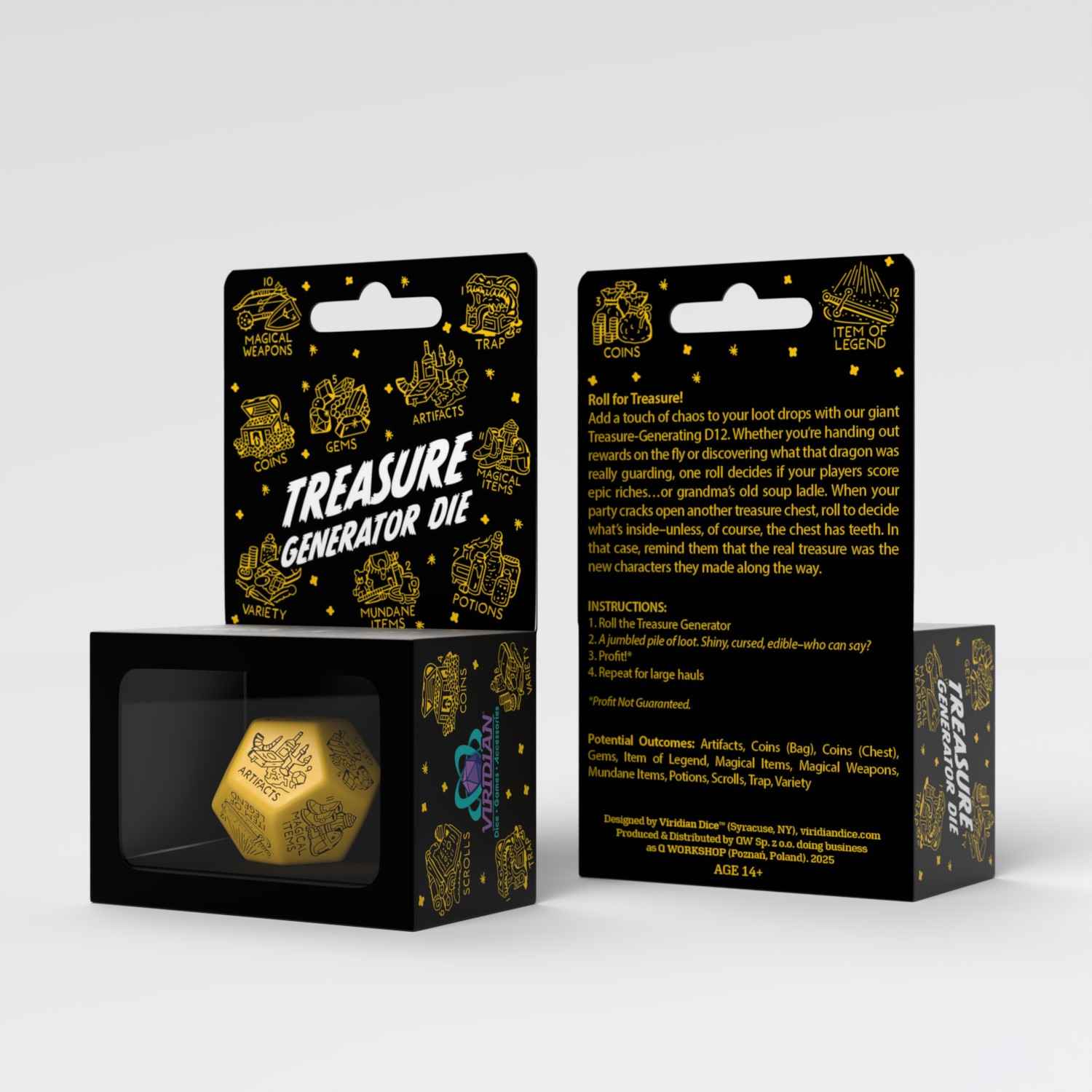 Treasure Generator Die: Yellow&Black