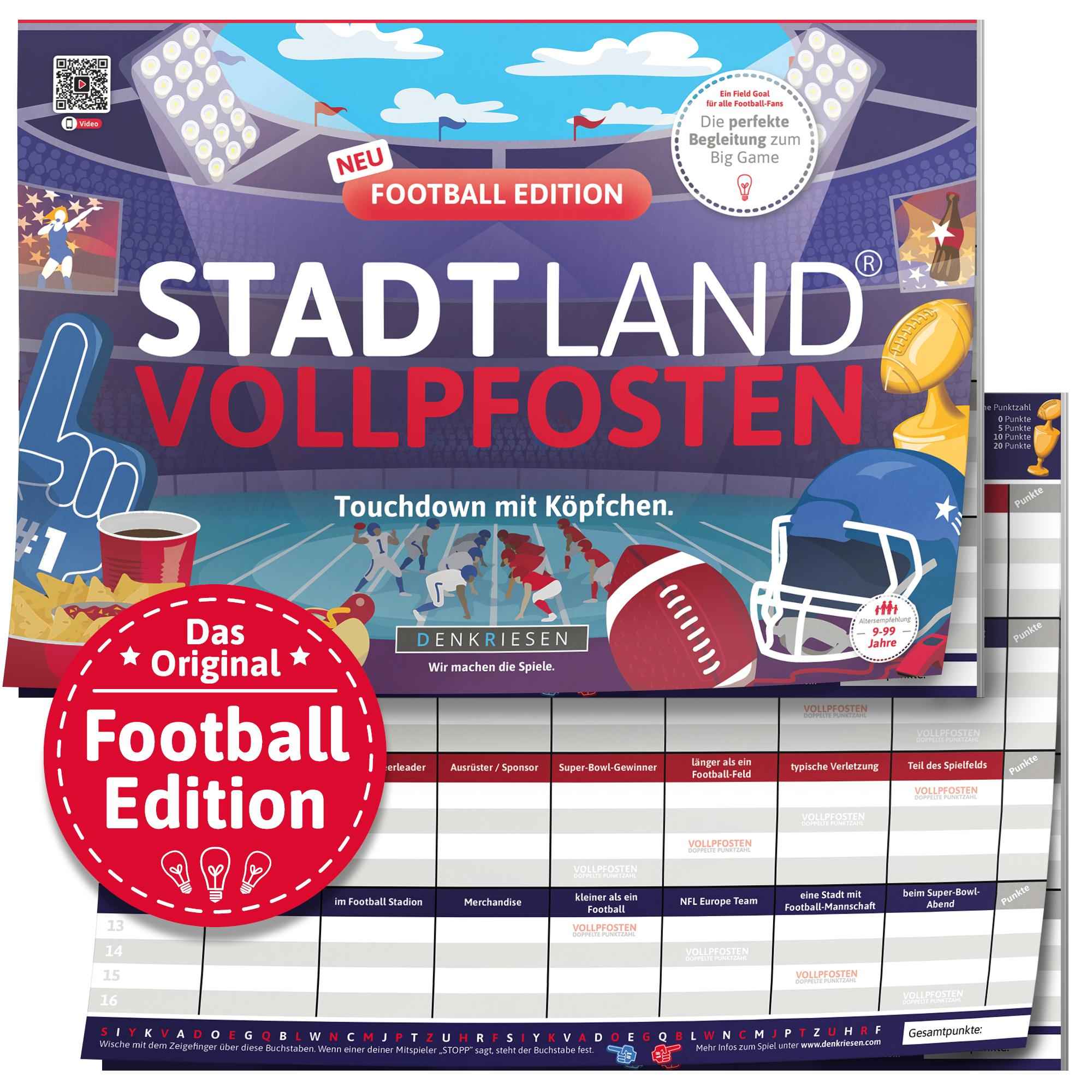 STADT LAND VOLLPFOSTEN – FOOTBALL EDITION - "Touchdown mit Köpfchen." - A4