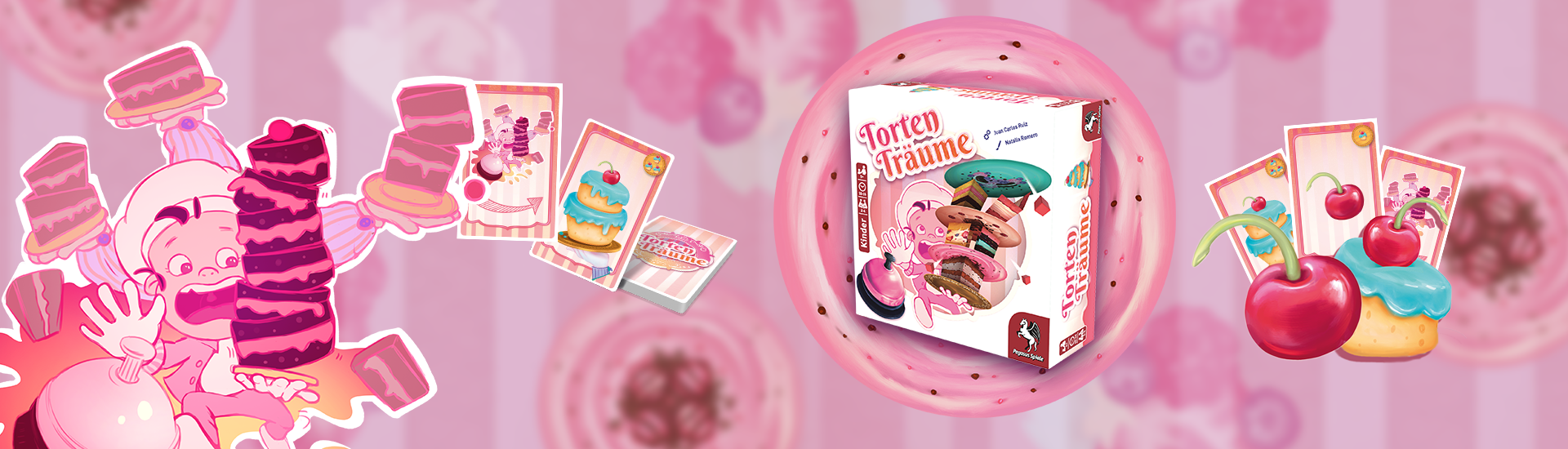 Produktbilder und Illustrationen des Brettspiels Torten Träume