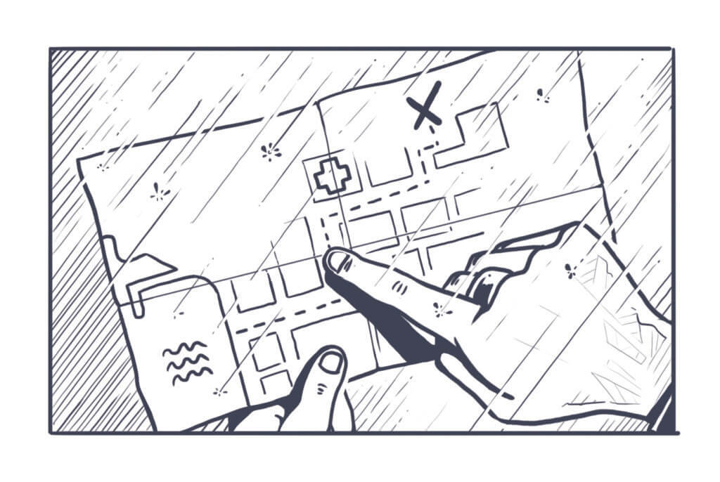 Grafik aus dem Spiel Der rote Faden – Im Schatten des Tigers, Landkarte