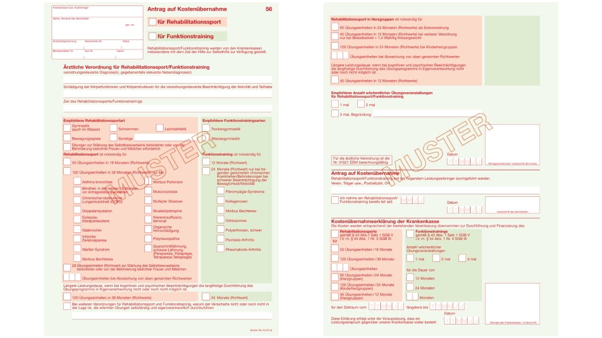 Antrag auf Reha-Sport