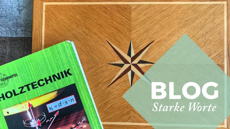 Holzbox, Buch und Störer Blog Starke Worte