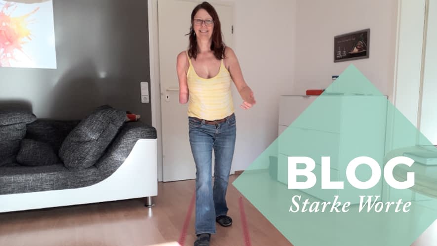 Heike macht ihre Gehübungen