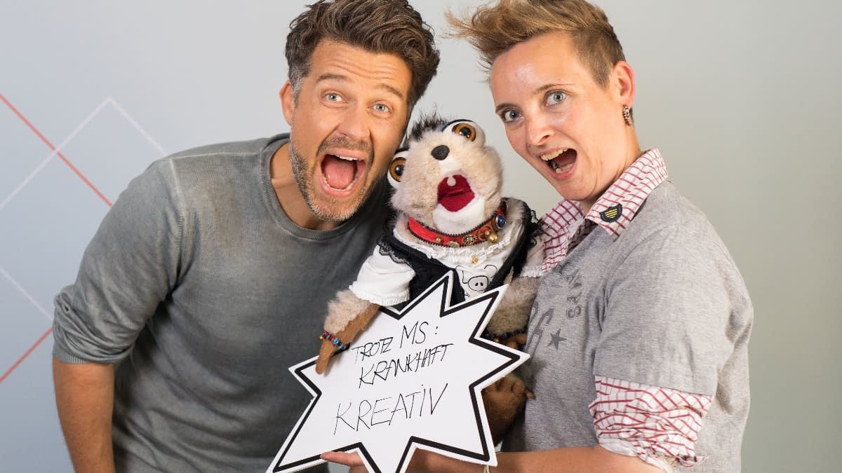 MS-Betroffene Jennie mit Wayne Carpendale MS-Betroffene Jennie mit Wayne Carpendale