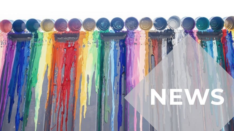 Bunte Farben auf einer Wand