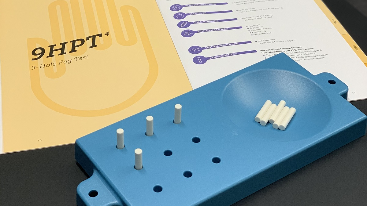 9-Hole Peg Test für MS-Verlaufsdokumentation