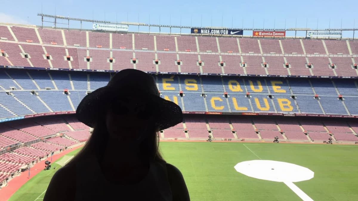 Heike im Stadion des FC Barcelona