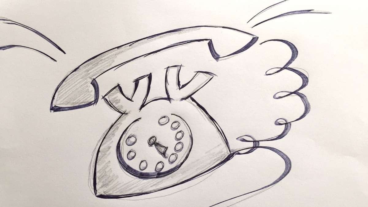 Zeichnung eines Telefons Zeichnung eines Telefons