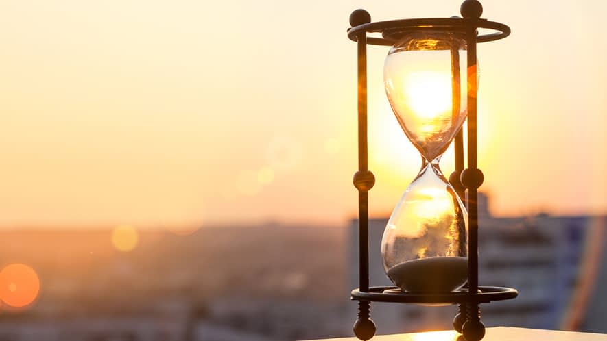 Sanduhr vor Sonnenuntergang