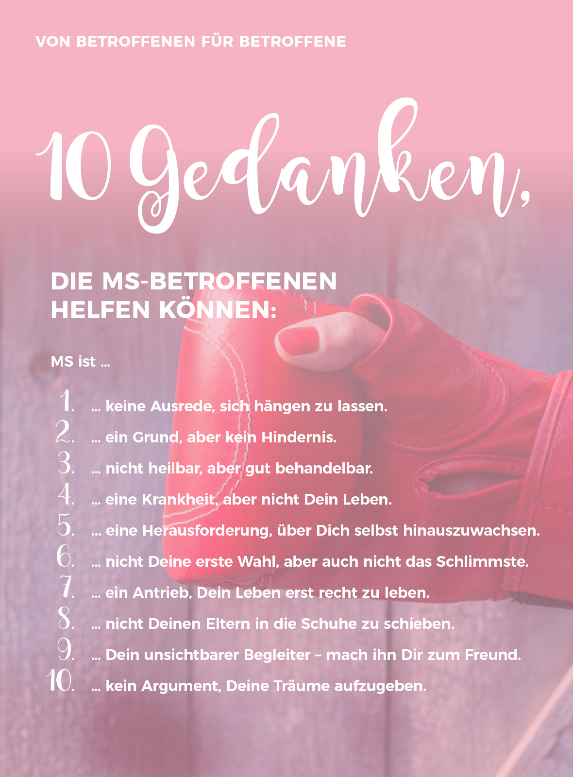 10 Gedanken, die MS-Betroffenen helfen können