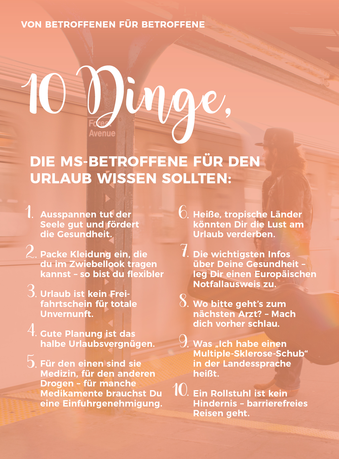 10 Dinge, die MS-Betroffene für den Urlaub wissen sollten