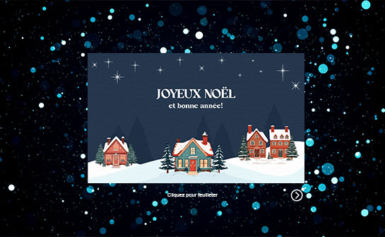 eCard Joyeux Noël Noël, nuit d'hiver, bleu