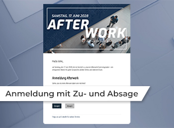 eCard Einladung Afterwork RSVP Afterwork, Zu- und Absage