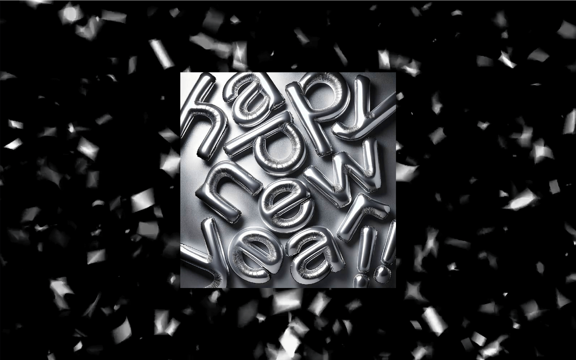 eCard Meilleurs Vœux Nouvel an, ballon, typo, argent