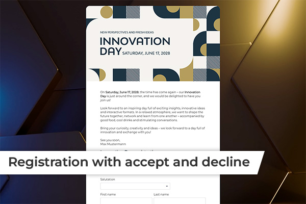 eCard EN - Innovation Day invitation template - Registration with accept and decline options Innovation Day invitation template - Registration with accept and decline options