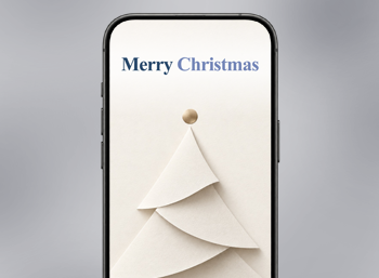 eCard Merry Christmas Christmas, Paper Tree, Origami, Beige