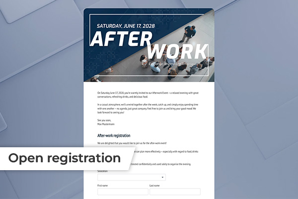 eCard EN - After-work invitation template - Open registration Afterwork invitation template - Open registration