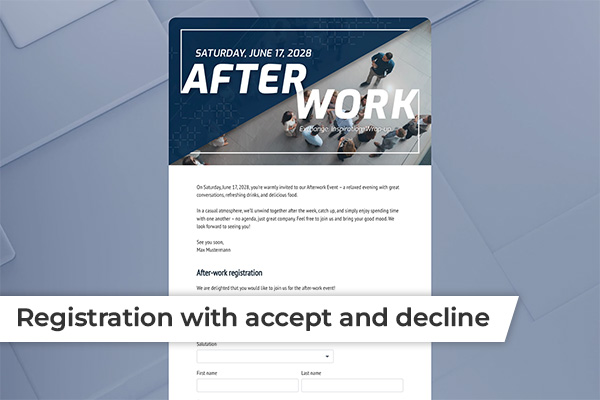 eCard EN - After-work invitation template - Registration with accept and decline options After-work invitation template - Registration with accept and decline options