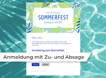 eCard Einladung Sommerfest RSVP Sommerfest, Zu und Absage