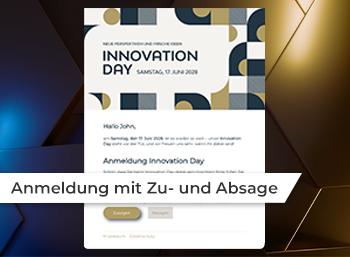 eCard Einladung Innovation Day RSVP Innovation Day, Zu- und Absage