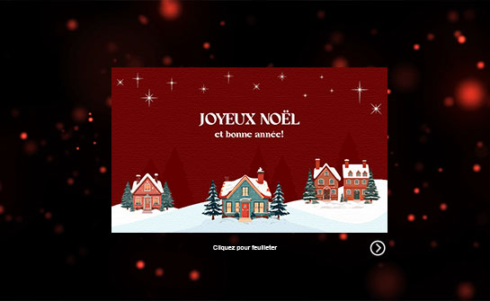 eCard Joyeux Noël  Noël, nuit d'hiver, rouge