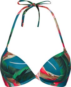 Push-up-Bikinioberteil mit Palmenprint