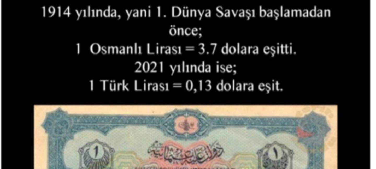 1914 Y l nda 1 Osmanl Liras n n 3 7 ABD Dolar na E it Oldu u 