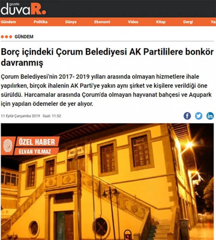 Çorum Belediyesi’nin Olmayan Hayvanat Bahçesi ve Aquapark İçin Bakım