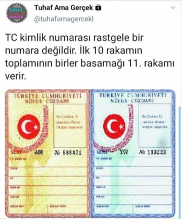 T C Kimlik Numaralarinin Rastgele Olmadigi Iddiasi Dogruluk Payi