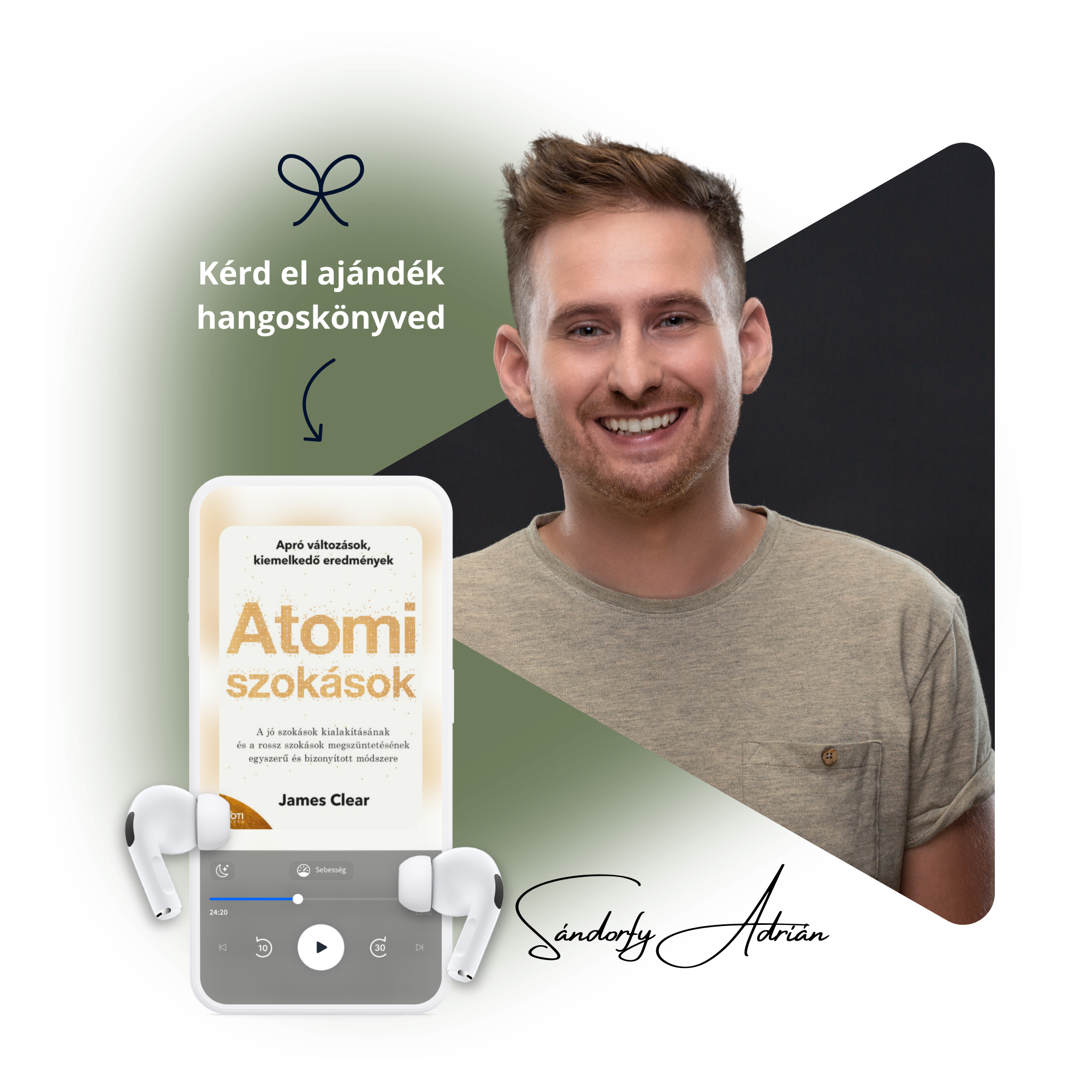 Sándorfy Adrián a promociós Voiz hangoskönyvekkel