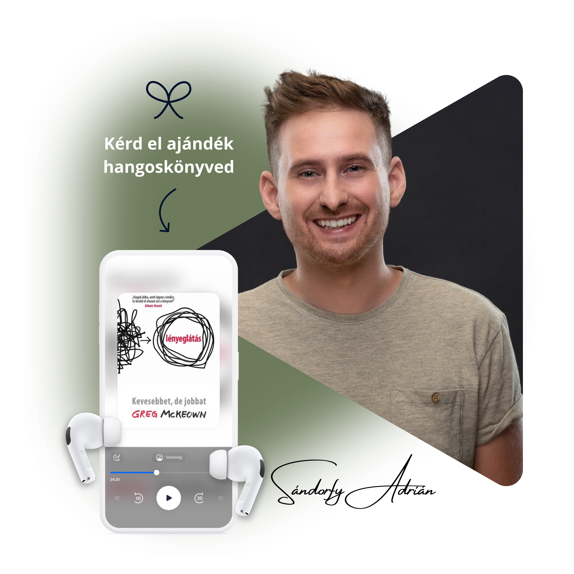 Sándorfy Adrián a promociós Voiz hangoskönyvekkel