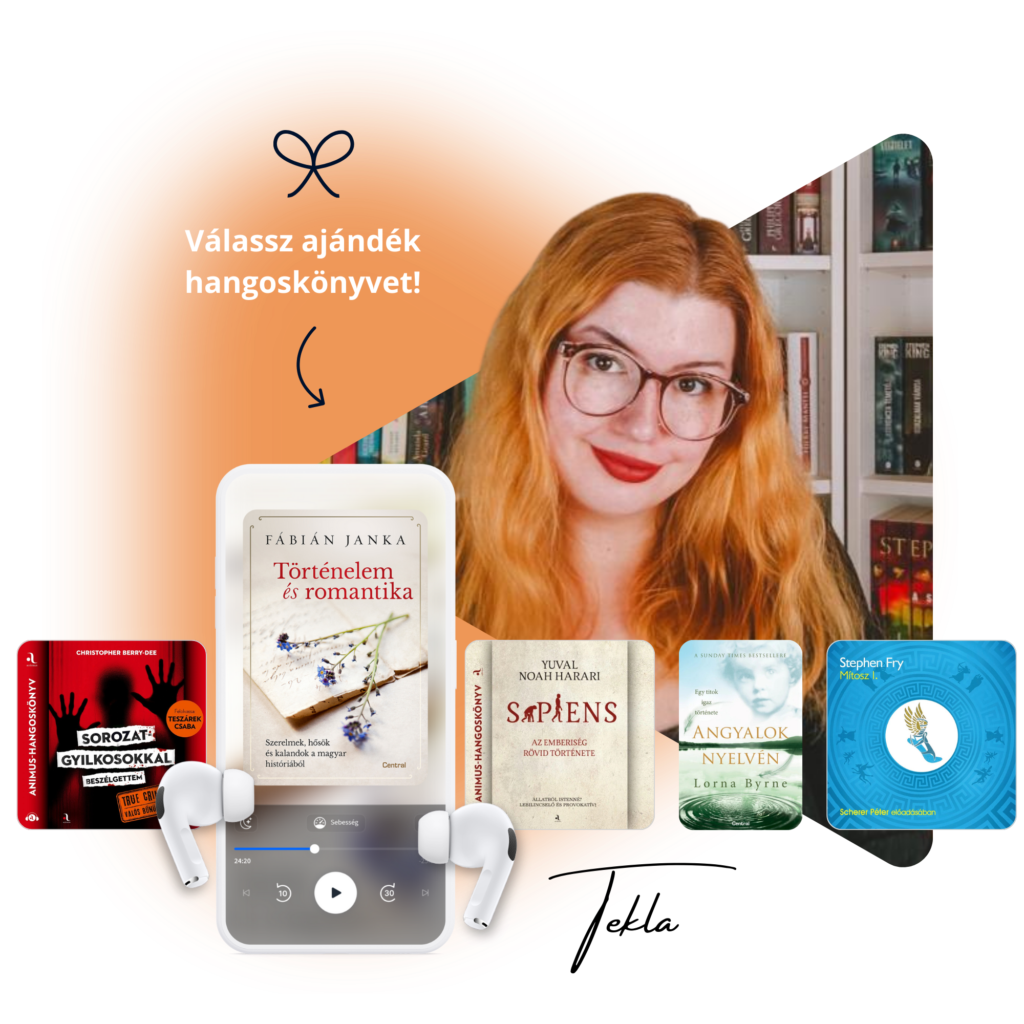Tekla a promociós Voiz hangoskönyvekkel