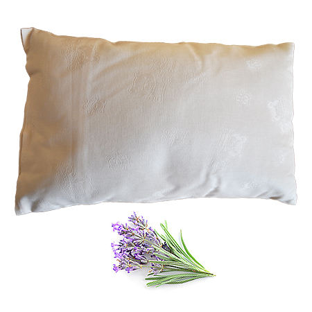 buckwheat husk pillow with lavender
