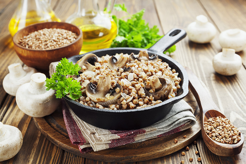 Buckwheat porridge with mushrooms
