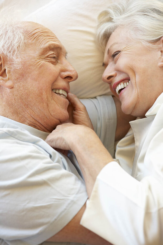 Cuddling in bed in bed