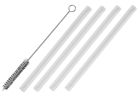 Glastrinkhalme CIAO 4er-Set 15 cm + Reinigungsbürste