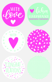 Sticker Love rund rot 4cm