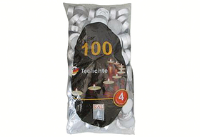 Qualitäts-Teelicht RAL Ø4cm 100er Beutel weiß