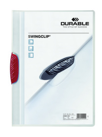 Klemm-Mappe SWINGCLIP®, PP, 30 Blatt, rote Klemme, Mappe transp...