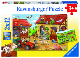 Puzzle 2 x 12 Teile  Fleißig auf dem Bauernhof  von Ravensburger